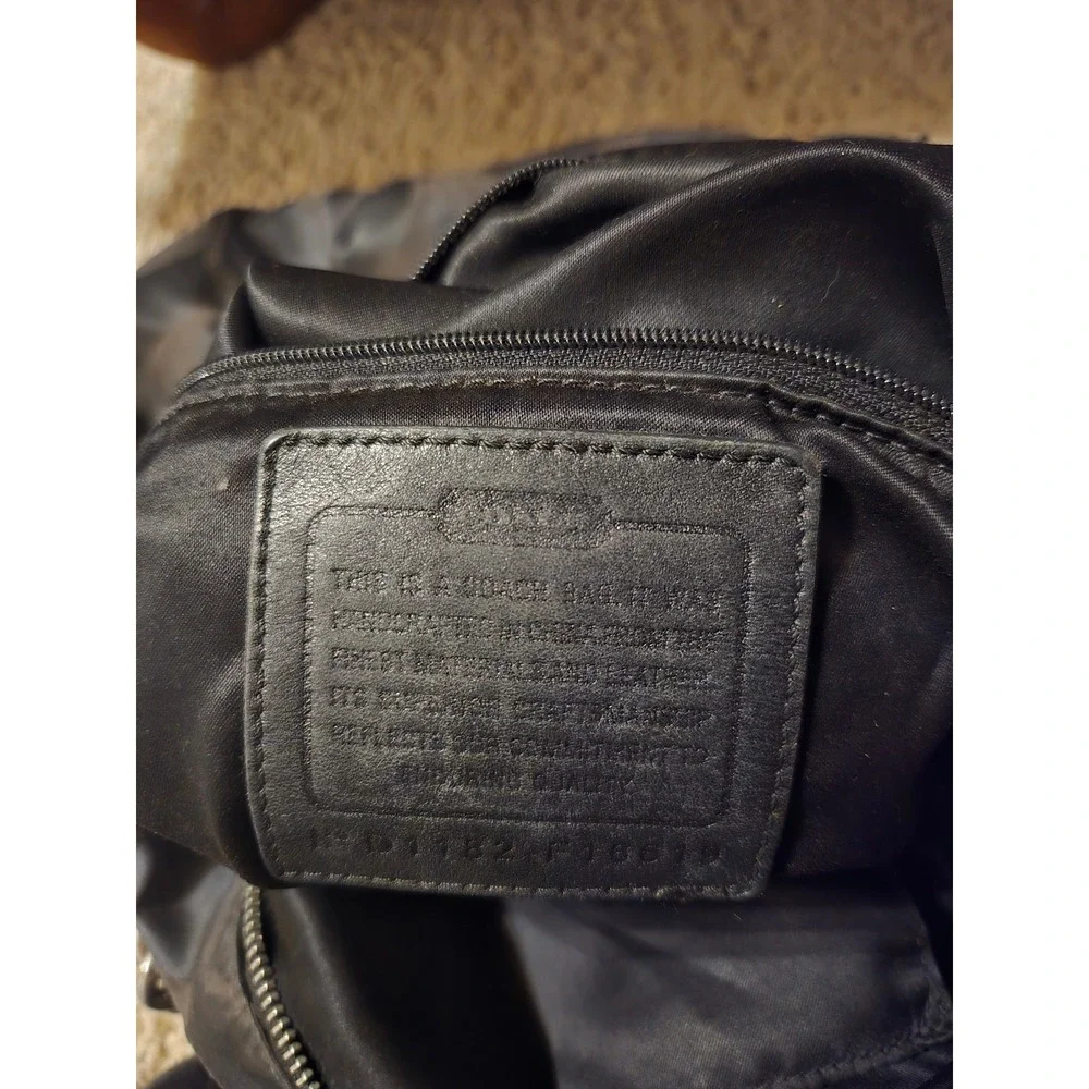 Coach Signature Mia Maggie Black Jacquard Hobo Shoulder Bag F18619